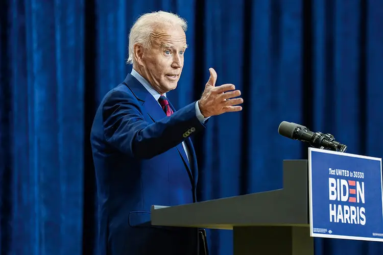 Joe Biden: democrata bateu recordes mensais consecutivos de arrecadação em agosto e setembro (Kevin Lamarque/Reuters)