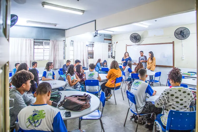 Alunos em escola pública em Vitória, no Espírito Santo (Leandro Fonseca/Exame)