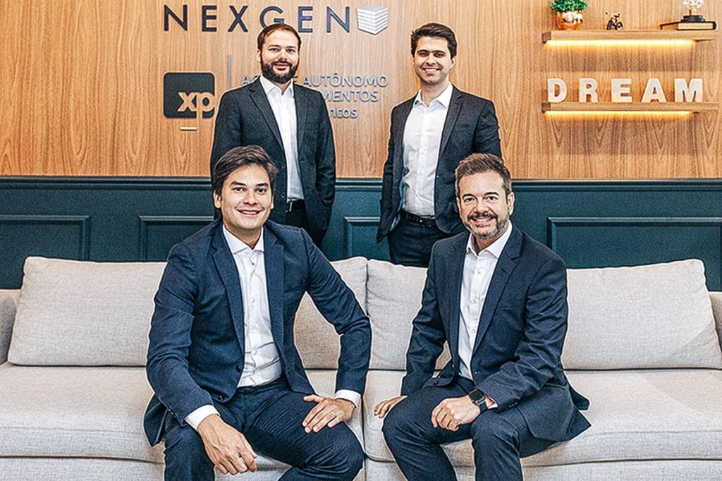 Luiz Carlos Correa, Lucas Oliveira (em cima), Daniel de Paula e Waldir Morgado: sócios da Nexgen Capital (Nexgen/Divulgação)