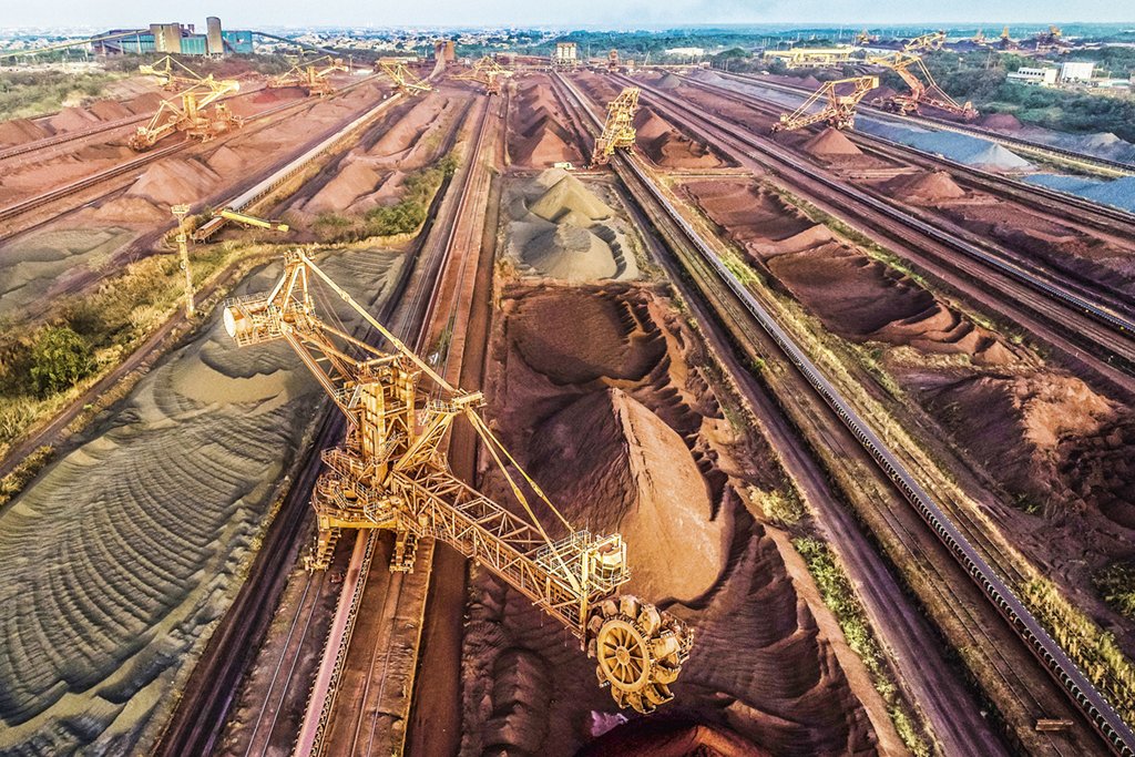 Minério de ferro no Porto do Itaqui, no Maranhão (Alex Tauber/Pulsar)