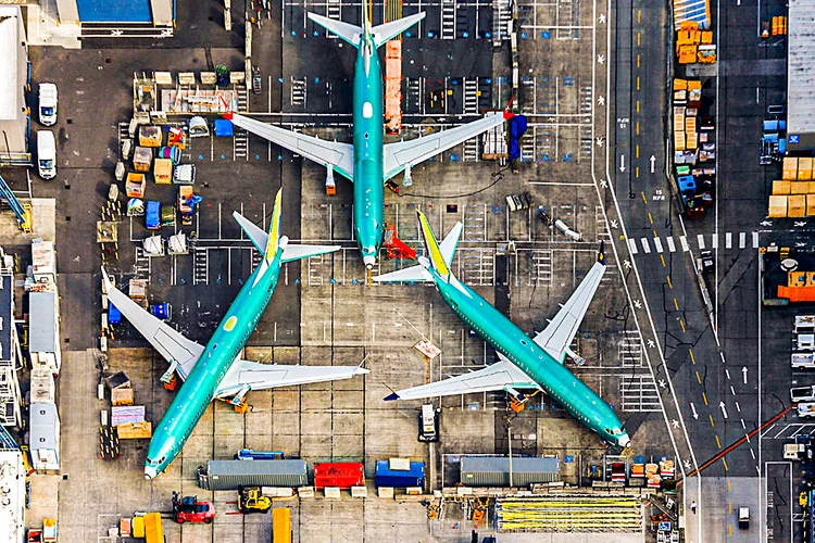 Aviões da Boeing: receitas da companhia aérea caíram 29% na mesma comparação, a US$ 14,14 bilhões (Lindsey Wasson/File Photo/Reuters)