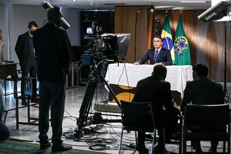 Bolsonaro em gravação do discurso transmitido na ONU: presidente disse que queimadas são inevitáveis (Marcos Correa/Divulgação)