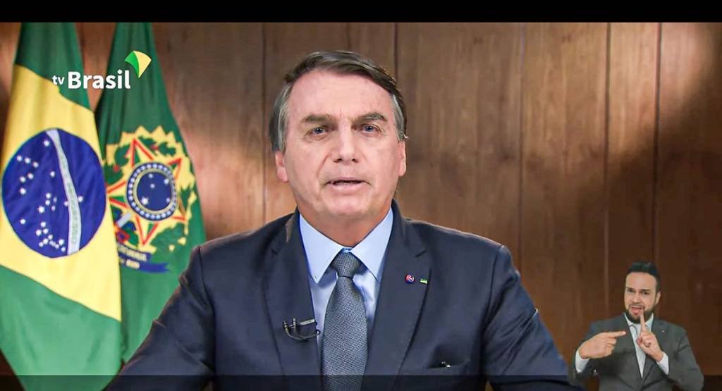 Jair Bolsonaro: como de praxe, o presidente brasileiro foi o responsável por abrir a Assembleia da ONU (TV Brasil/Reprodução)