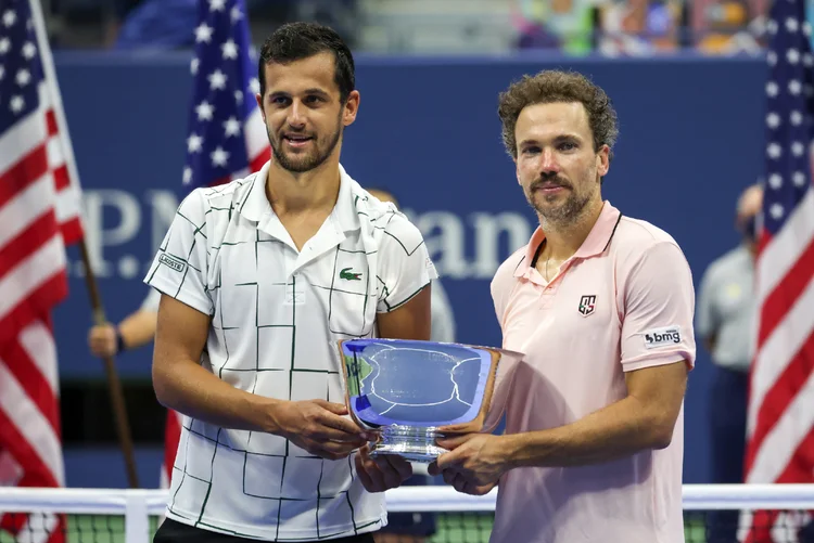 Bruno Soares: brasileiro (à direita) é bicampeão do US Open, uma das principais competições de tênis do mundo (Al Bello/Getty Images)