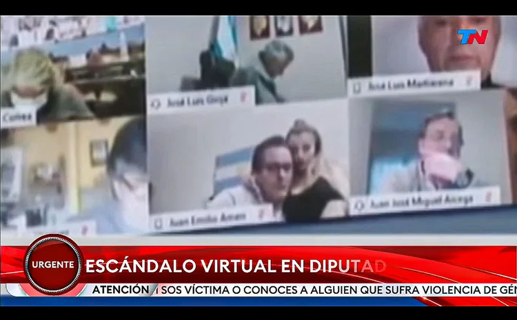 Deputado argentino é suspenso após ser flagrado trocando carícias com parceira durante sessão remota: o que um profissional pode fazer para reduzir os danos à imagem após um descuido desse? (Reprodução/Reprodução)