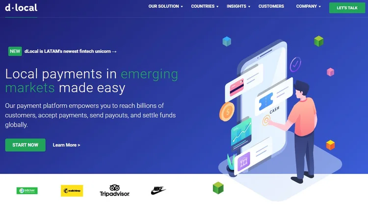 dLocal: startup tem como clientes empresas multinacionais como Amazon, Uber e Booking (dLocal/Reprodução)