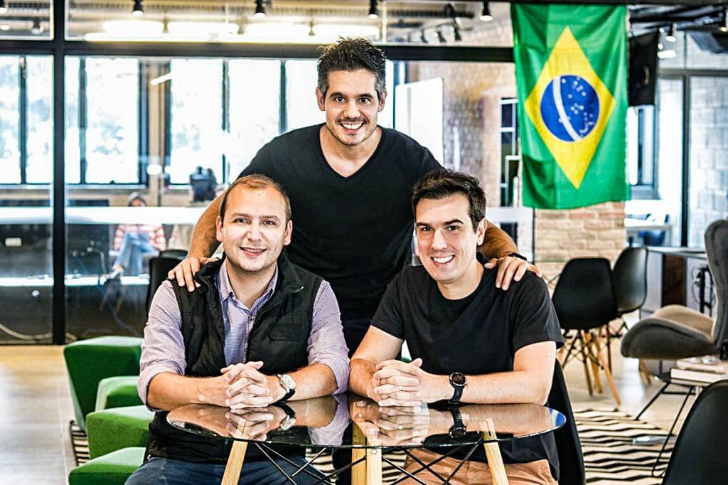 Flávio Castaldi, Pedro Roso e Rodrigo Lopes, fundadores da startup: empresa emprega 140 funcionários hoje e tem cerca de 100 clientes (Divulgação/Docket)