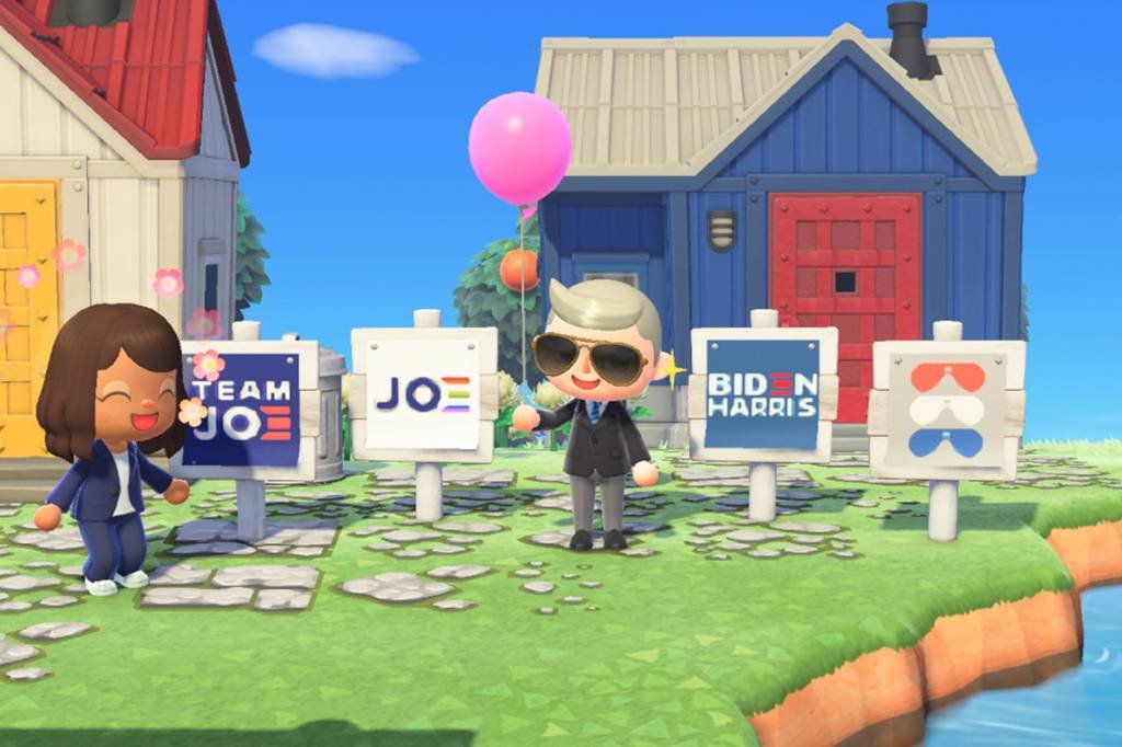 Campanha gamer: Joe Biden espalha cartazes dentro do Animal Crossing