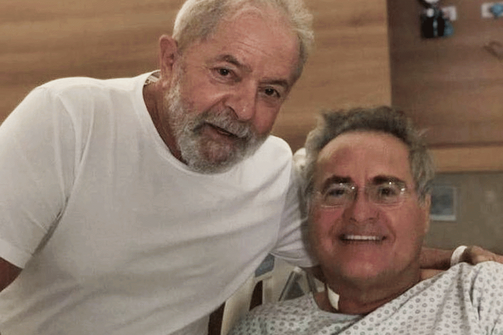 Lula quebra quarentena e visita Renan Calheiros sem máscara em hospital