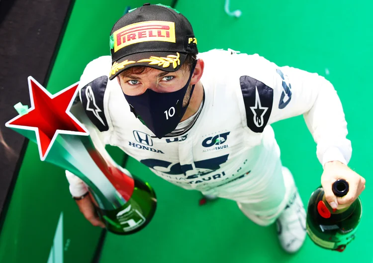 Pierre Gasly: rebaixado pela Red Bull no ano passado, o francês venceu pela primeira vez na Fórmula 1 (Mark Thompson/Getty Images)