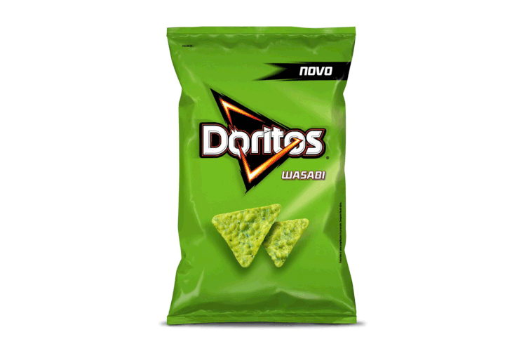 Doritos: marca aposta no sabor Wasabi, versão popular no Japão, para o mercado brasileiro (Doritos/Divulgação)