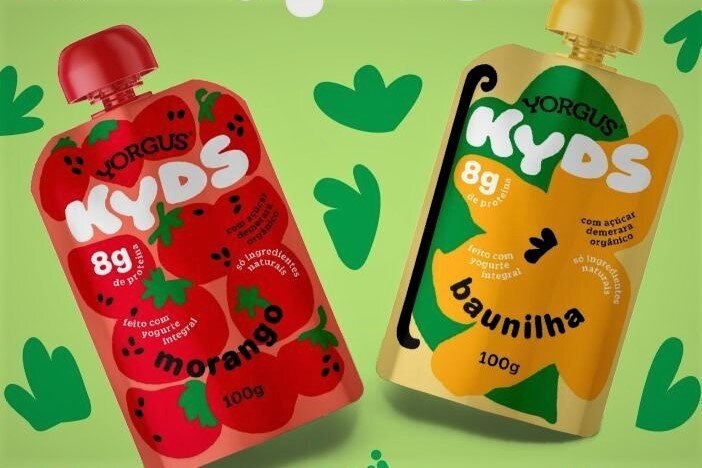 Yorgus: com menos ingredientes do que outras marcas, a linha Yorgus Kids tem a expectativa de arrematar 7% do market share no segmento de iogurte em pouch nos próximos anos (Divulgação/Divulgação)