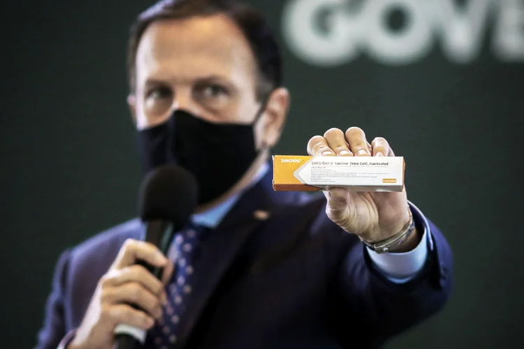 Doria: "A resposta é sim", disse o governador quando indagado se o governo de São Paulo garantirá o financiamento para se chegar a 100 milhões de doses da CoronaVac, na falta de uma acerto com o governo federal (Amanda Perobelli/Reuters)