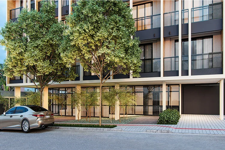 Perspectiva do empreendimento Veritás, da Kallas Arkhes, na Vila Madalena (SP): com decoração assinada pelo arquiteto João Armentano, projeto lançado este ano tem previsão de entrega em julho de 2023 (Kallas/Divulgação)