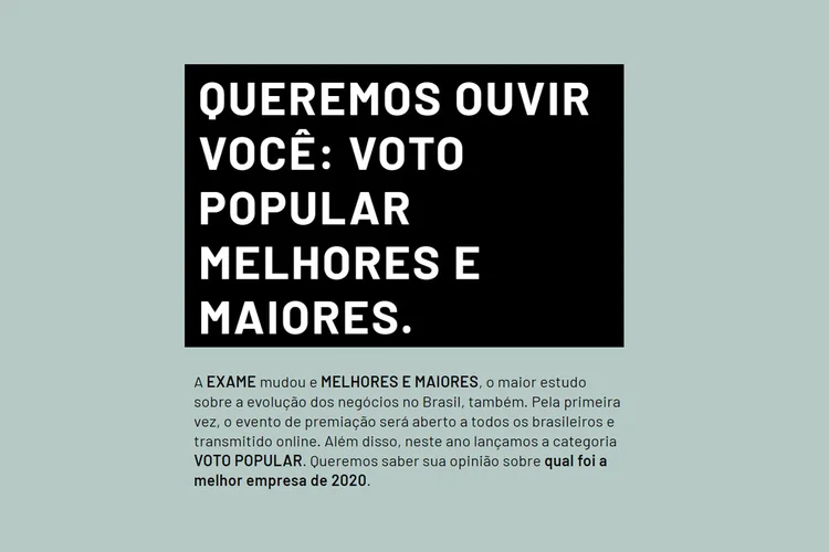 Melhores e Maiores: a EXAME mudou e MM, o maior estudo sobre a evolução dos negócios no Brasil, também. O evento de premiação será aberto a todos e transmitido online (Exame/Exame)