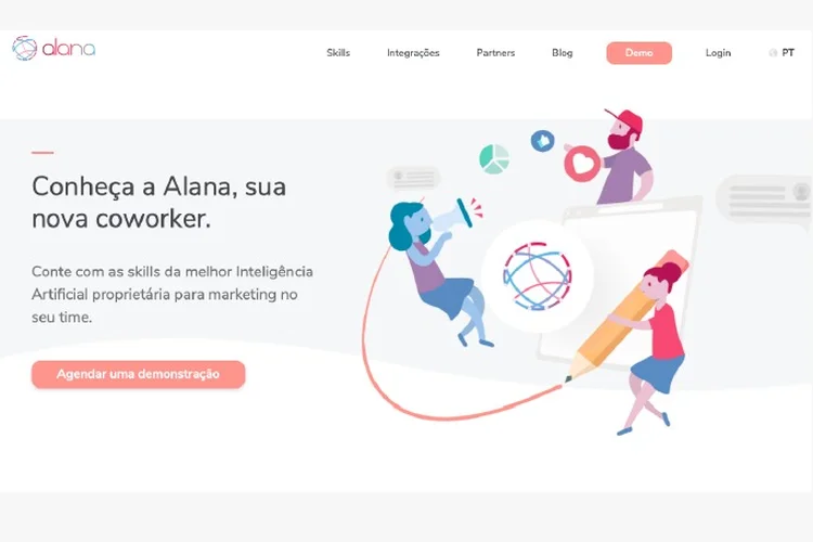 Alana: inteligência artificial da companhia consegue responder automaticamente a mensagens no site, e-mail ou redes sociais de seus clientes (Alana/Reprodução)