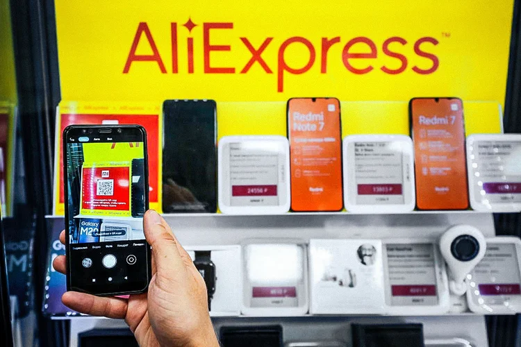 Quiosque de produtos da AliExpress em Kazan: Rússia é terceiro maior mercado fora da China (Yegor AleyevTASS/Getty Images)