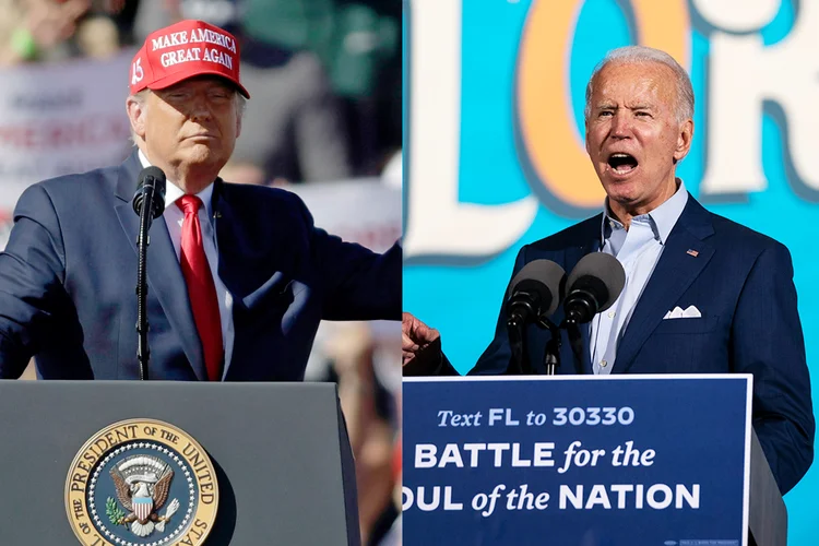 Trump e Biden: visões diferentes, mas parecidas (Isaac Brekken/ Drew Angerer/Getty Images)