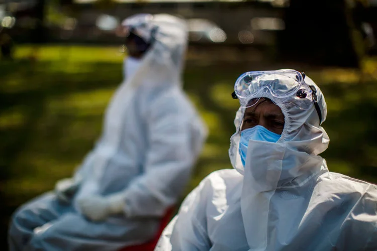 Covid-19: mais da metade dos casos foram registrados nos Estados Unidos, Índia e Brasil (Yawar Nazir / Colaborador/Getty Images)