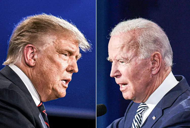 Biden, Trump ou batalha judicial: o que esperar das bolsas com a eleição (Montagem/Exame)