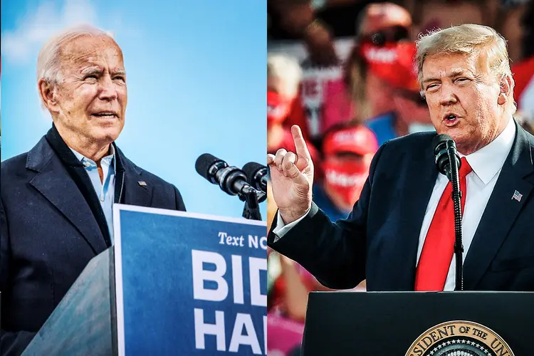 Eleições americanas: Donald Trump e Joe Biden (montagem/Exame)