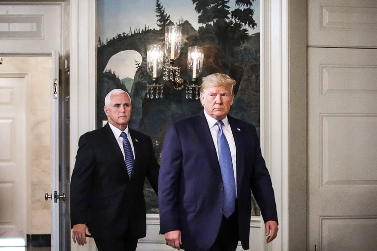 Presidente dos Estados Unidos, Donald Trump, e seu vice-presidente, Mike Pence (Alex Wong/Getty Images)