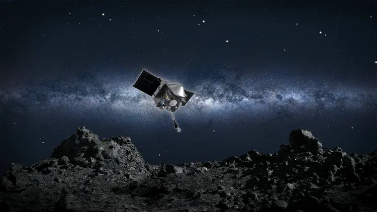 Pouso no Bennu: Osiris Rex conseguiu com sucesso pousar e coletar amostras de asteroide (Nasa/Divulgação)