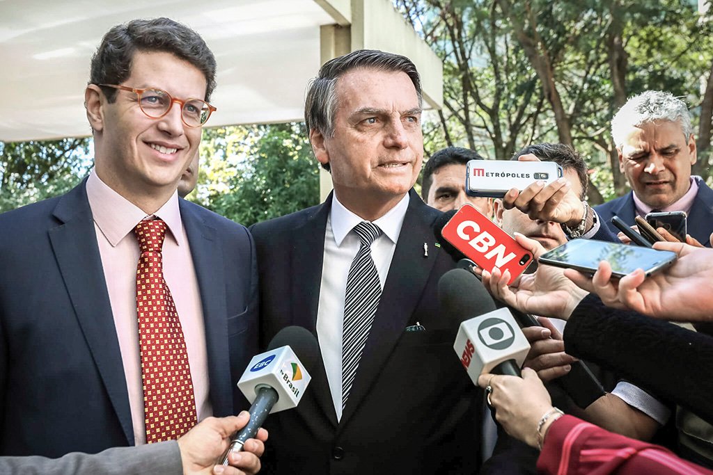 Bolsonaro e Salles: presidente afirmou que ministério ajuda a vida do agronegócio (Flickr/Marcos Corrêa/PR)