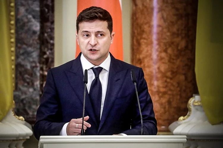 Presidente da Ucrânia, Volodymyr Zelenskiy, em Kiev (Valentyn Ogirenko/Pool/Reuters)