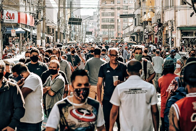 Rua 25 de Março, no centro da cidade de São Paulo. (Eduardo Frazão/Exame)