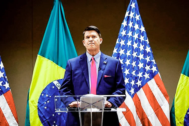 Keith Krach, subsecretário americano, em Brasília: China respondeu à declaração de que a Huawei é a "espinha dorsal" de um Estado de vigilância (Adriano Machado/Reuters)