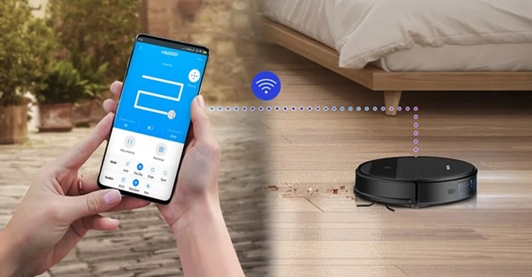Aspirador-robô: aparelho da Samsung tem recursos conectados e pode ser controlado por aplicativo no celular (Samsung/Divulgação)