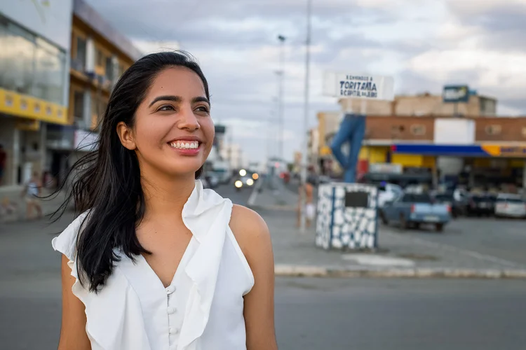 Carol Gonçalves, candidata a vereadora em Toritama, Pernambuco: a jovem foi selecionada para participar de programa de mentoria criado pela deputada federal Tabata Amaral (Divulgação/Divulgação)