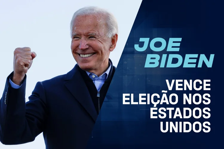 Joe Biden: vitória na Pensilvânia faz o democrata vencer a eleição nos EUA (ARTE/Exame)