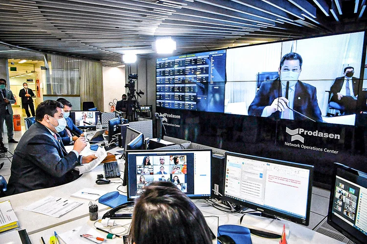 Votação do Senado em sessão remota (Waldemir Barreto/Agência Senado)