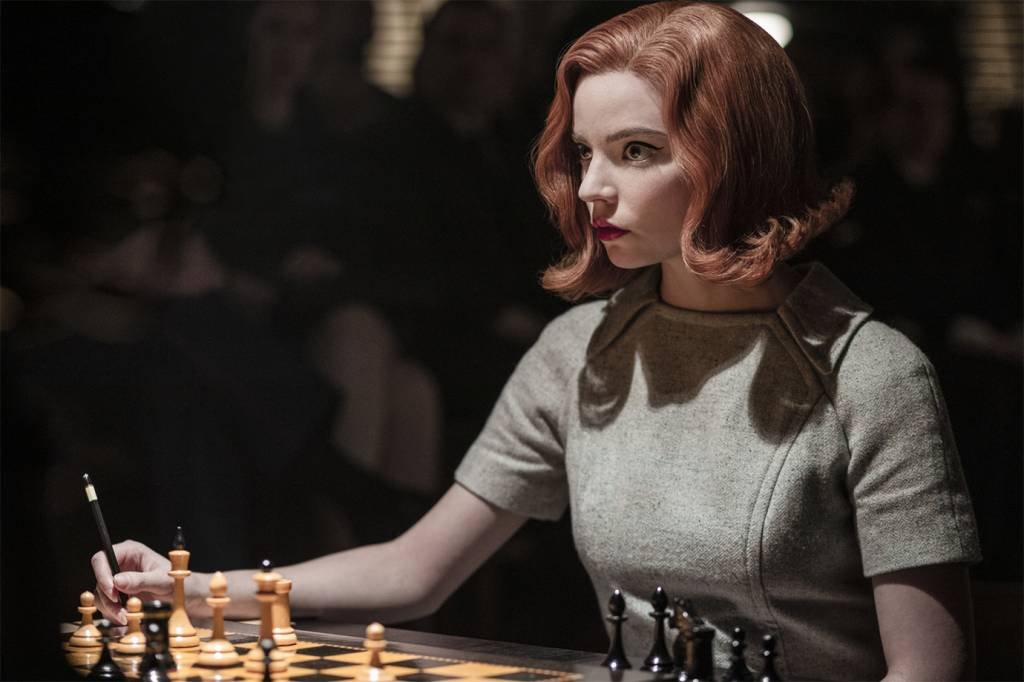 "O Gambito da Rainha": Anya Taylor-Joy interpreta o papel de uma jogadora de xadrez na série (Netflix/Reprodução)