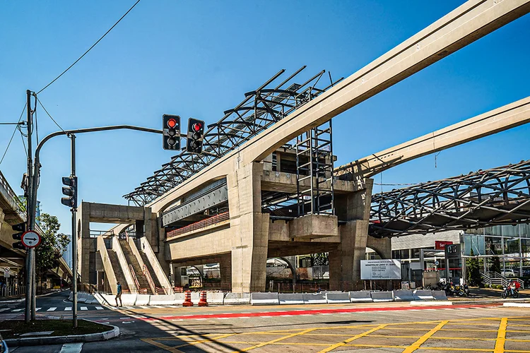 Obras na estação Chucri Zaidan da linha 17-ouro. (Márcia Alves/Metrô SP/Divulgação)