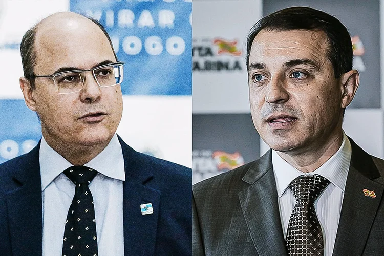 Wilson Witzel e Carlos Moisés. (Montagem/Exame)