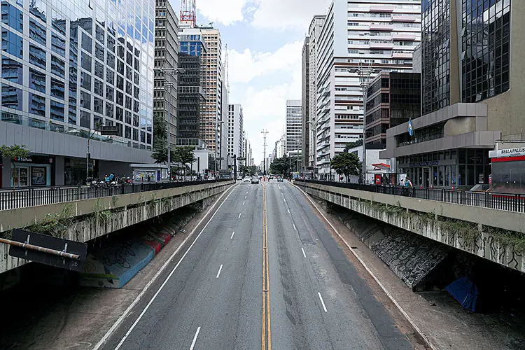 Coronavírus em São Paulo: Avenida Paulista vazia durante quarentena. (Amanda Perobelli/Reuters)