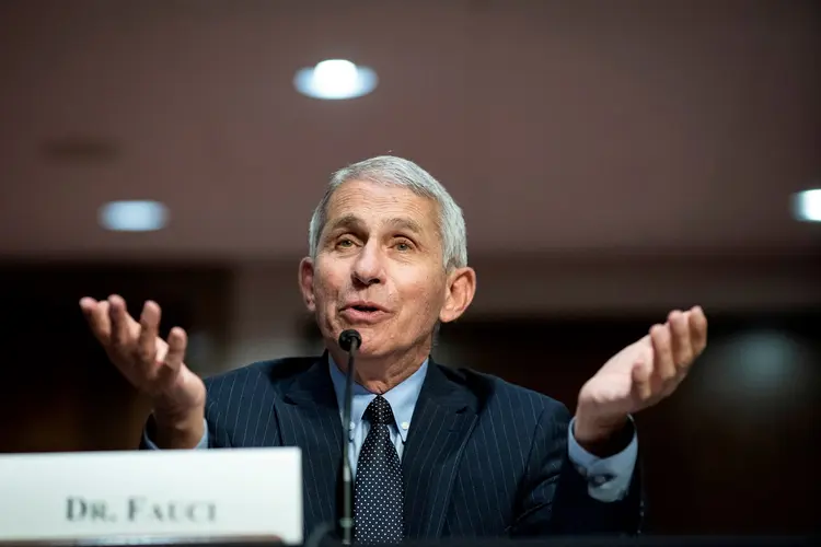 Anthony Fauci durante audiência no Senado dos EUA
 (Al Drago/Pool/Reuters)
