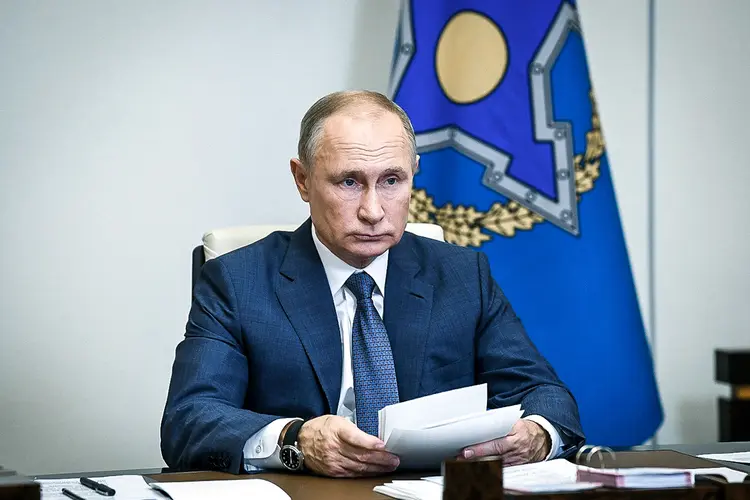 O presidente russo, Vladimir Putin, pretende apresentar uma proposta de pacto formal com a Otan para impedir a expansão da aliança militar ocidental (Sputnik/Aleksey Nikolskyi/Kremlin/Reuters)