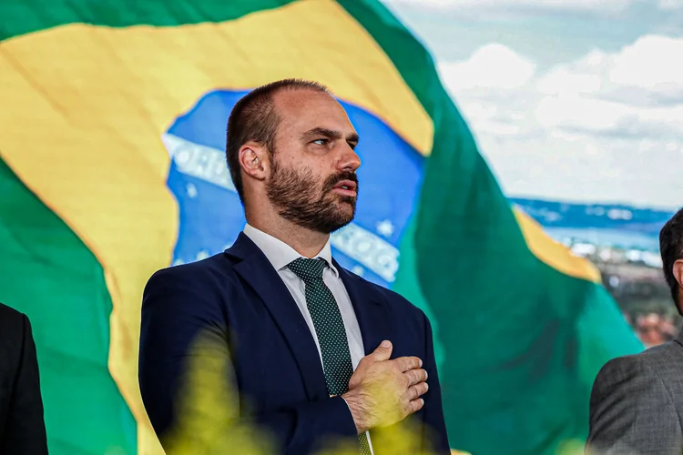 Eduardo Bolsonaro: filho do presidente inaugurou livraria virtual (Alan Santos/PR/Divulgação)
