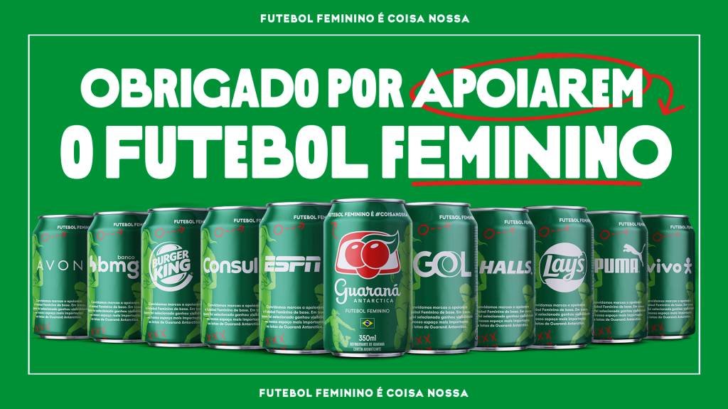 Grandes marcas se unem à Guaraná Antarctica em apoio ao futebol feminino