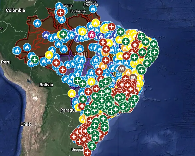 Todos os serviços disponíveis estão separados por ícones, cores e regiões, o que facilita a busca das informações (google/Reprodução)