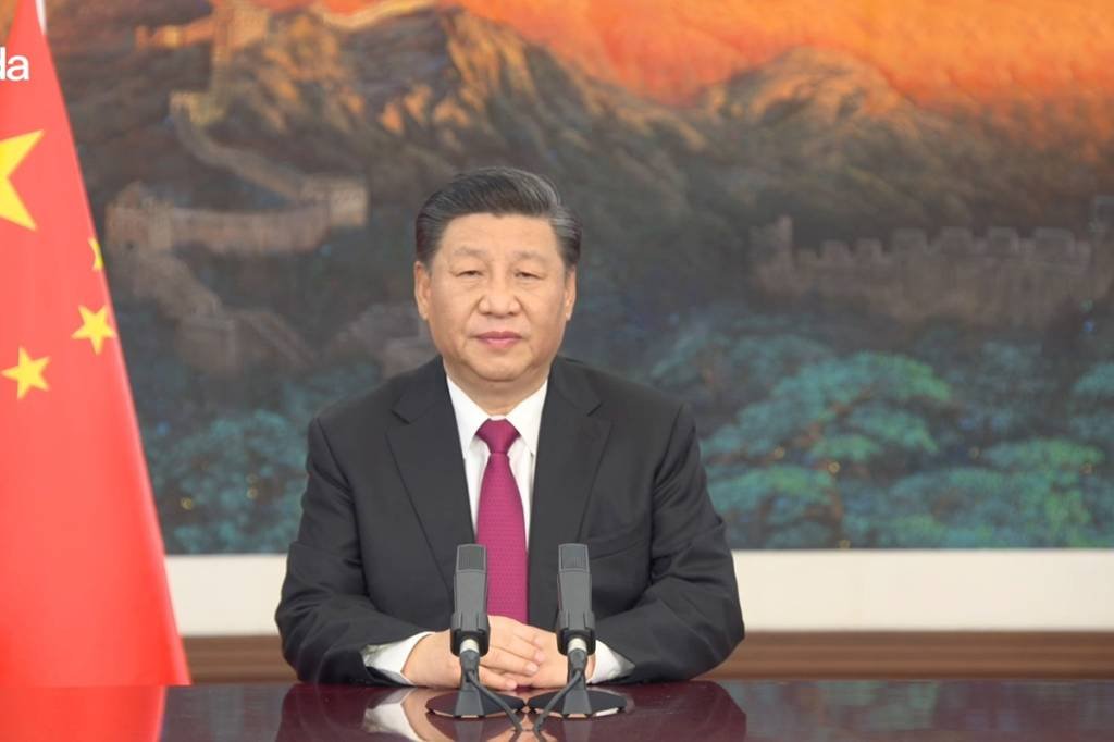 Xi Jinping, durante discurso virtual em Davos: "Nenhum problema global pode ser resolvido por um país sozinho" (World Economic Forum/Pascal Bitz/Divulgação)