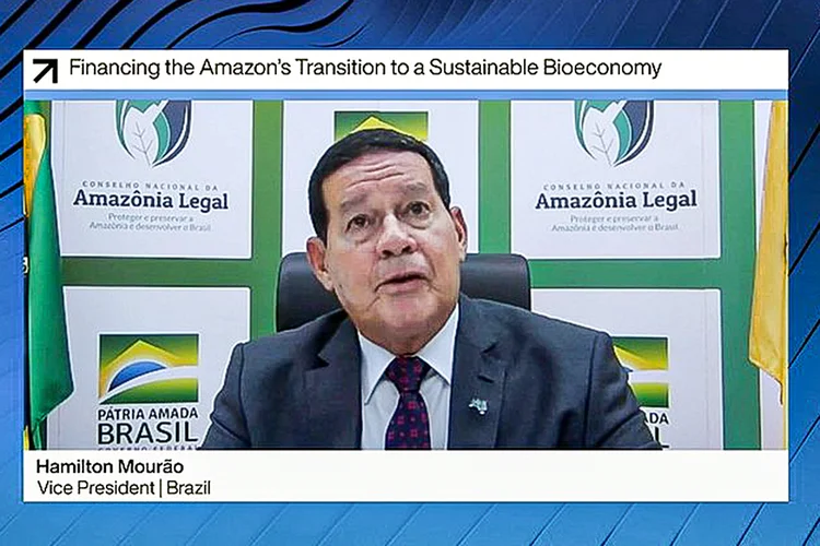 Hamilton Mourão: Vice-presidente falou sobre oportunidades de financiamento na Amazônia durante o Fórum Econômico Mundial, em Davos. (World Economic Forum/Divulgação)
