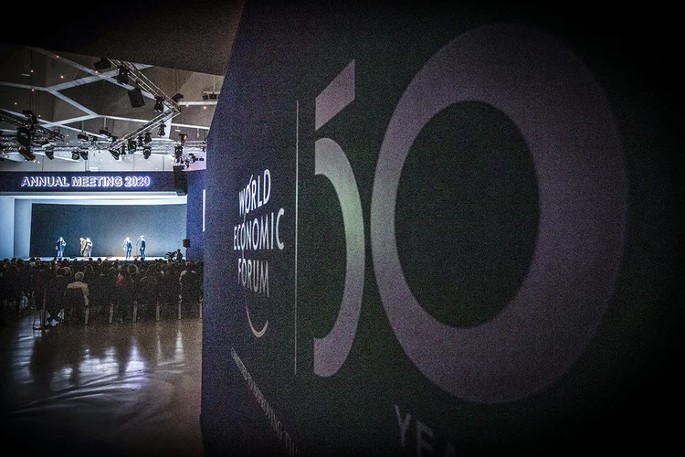 Fórum Econômico Mundial em Davos: com apenas 11 mil habitantes, a cidade suíça se transformou na capital mundial do debate econômico. (World Economic Forum / Benedikt von Loebell/Divulgação)