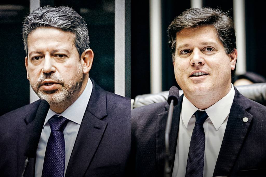 Os deputados Arthur Lira (PP-AL) e Baleia Rossi (MDB-SP) disputam a presidência da Câmara (Montagem/Exame)
