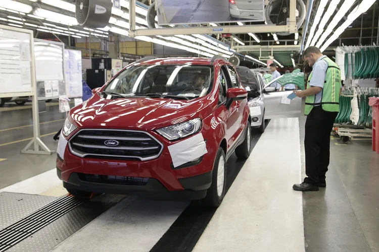 EcoSport em produção na fábrica da Ford na Bahia: apenas um centro de desenvolvimento de produtos será mantido na cidade (Divulgação/Divulgação)