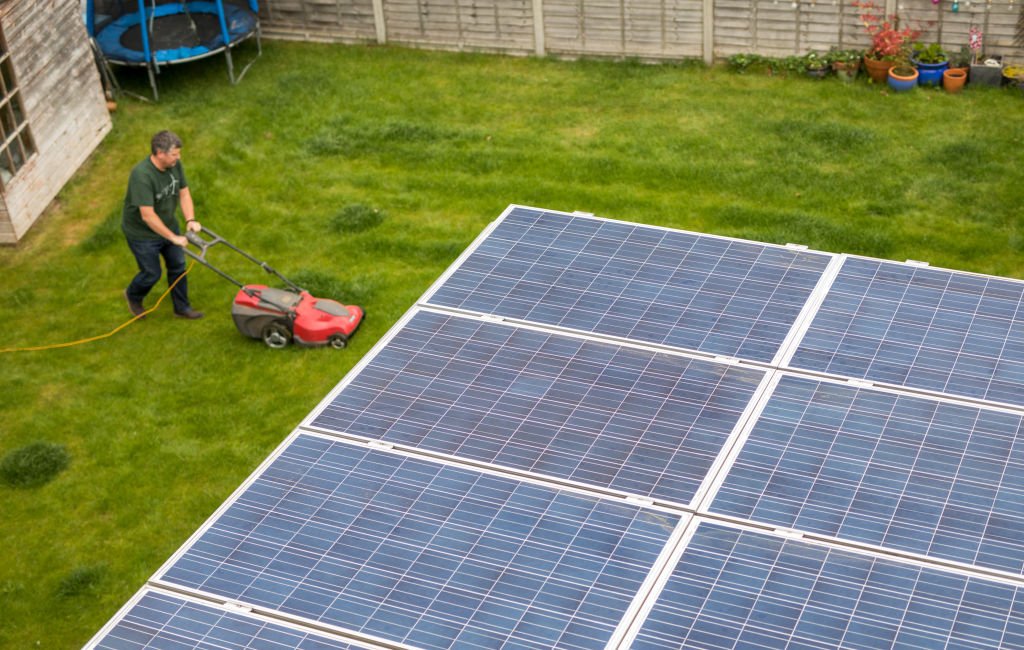 Painéis solares, energia limpa